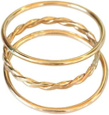 14k Gold Filled Plain Braid Thin Band Toe Ring Pinky Finger Midi Knuckle (4)