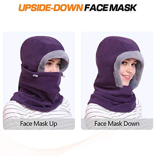 DIMPLES EXCEL Balaclava Fleece Hood Winter Warmer Balaclava Fleece Hood Ski Face Mask Wind Resistant for Men and Women
