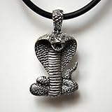 Cobra Glycon Wadjet Hood Spread Snake Cobra Viper reptile naga serpent Pewter Pendant Necklace
