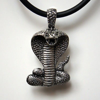 Cobra Glycon Wadjet Hood Spread Snake Cobra Viper reptile naga serpent Pewter Pendant Necklace