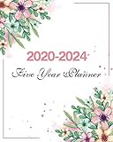 2020-2024 Five Year Planner: Watercolor Cute Floral,Weekly Monthly Schedule Organizer Agenda, 60 Mon by 