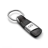 aikeec Metal Leather Car Ring Keychain Keyfob for Audi A3 A4 A5 A6 A7 Q3 Q5 Q7 TT