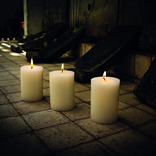 Simply Soson 2 x 4 Inch Ivory Unscented Pillar Candle Bulk Set - Dripless, Scent Free Paraffin Wax Candle Pillars - Medium Size Wedding or Home No Drip Candles - 10 Pack