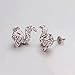 Platinum Plated Earrings AAA Zirconia Push Back Sugar Glider .52