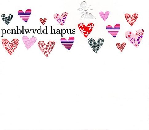 Claire Giles Greeting Cards, Welsh Happy Birthday Card, Penblwydd Hapus, Hearts Design Birthday Greeting Card - Image 4