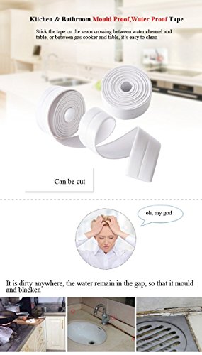 Winnerbe Kitchen Bathroom Wall Sealing Tape Waterproof Mold Proof Adhesive Tape - Thumbnail 7