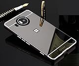 Lumia 950XL Mirror Case, OMORRO Luxury Ultra Thin 2 in 1 Plated Aluminum Metal Frame Bumper + PC Hard Back Anti-Scratch Protective Cover Case for Nokia 950XL Black
