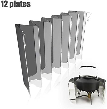 ITRAZ 12 Plates /14Plates/16Plates Portable Outdoor Camping Stove Wind Deflectors Windshield Foldable Camping Picnic Cooking Gas Stove Aluminium Alloy Wind Shield Wind Screens