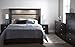 South Shore Gloria Headboard with Lights Chocolate and Weathered Oak, Contemporary