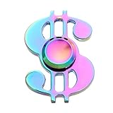 Weirui US Dollars Shaped Rainbow Brass Hexagon Fidget Spinners Hand Spinner for Killing Time Fidget Toy With Premium Hybrid Ceramic Bearing (8 Rainbow)