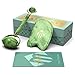 The Original Himalayan Chi Jade Roller and Gua Sha Tools For Face and Body by Matykos - Patented Plastic Inserts for a Non-Squeaky Experience - Certified Green Xiuyan Jade Kit and Instruction Brochure