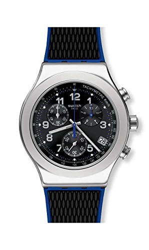 Swatch Herren Chronograph Quarz Uhr mit Gummi Armband YVS451