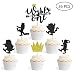 Where The Wild Things are Inspired Cupcake Toppers Wild One Black 1st Cake Toppers Picks for Kids Birthday Party Decorations 36PCS