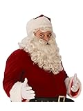 Rubie's Unisex-Adult's Premium Santa Beard and Wig Set, White, One Size