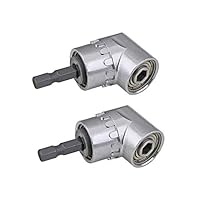 Nizzco 2PCS Right Angle Drill,105 Degree Multifunction Right Angle Driver with 1/4inch Hex Bit Socket Screwdriver Holder Adapter