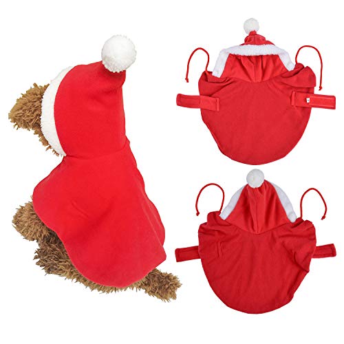 Legendog Cat Costume Pet Christmas Costume Red Velvet Pet Cape Cat Cloak with Christmas Hat Cat Apparel for Cats and Small Dogs
