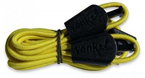 Yankz Sure Lace Round Elastic Shoe Laces, Yellow with Black, One Size