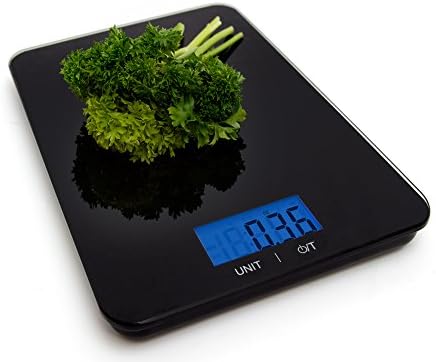 Luxury Scales Digital Multifunction Kitchen and Food Scale, Elegant Black Square Shape (Batteries Included)