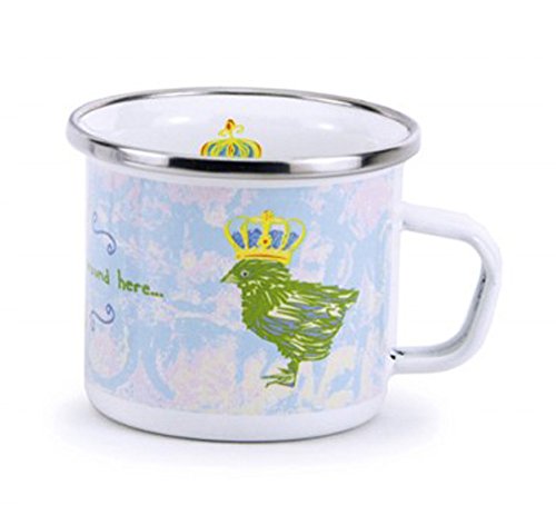 Enamelware - Chirp Boy Pattern - Kids 3 Piece Giftboxed with 4 Ounce Mug, 14 Ounce Bowl and 8 Inch Plate