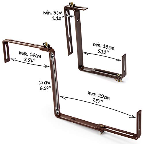 com-four® 4X Blumenkastenhalter für Brüstungen und Balkon-Geländer - Blumenkasten Halterung universal passend und… – Bild 4