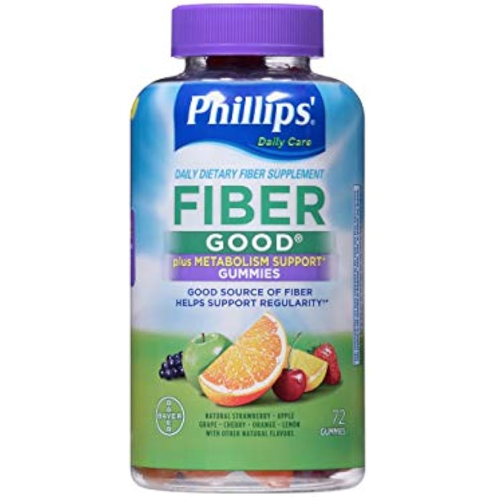 Phillips Fiber Good Plus Metabolism Inulin Vitamin B6 B12 Niacin 72