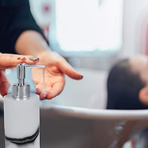 SUNTA Soap Dispenser, Refillable Resin Marble Style Lotion Liquid Soap Shampoo Dispenser Pump Bottle Container for Kitchen, Bathroom - White (250ml/8.5oz) - Thumbnail 3