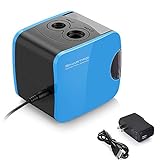 SMARTRO Small Electric Pencil Sharpener for No.2 2H Colored Charcoal Pencil with AC Adapter Best Battery Operated USB/Adapter Powered