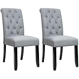 JUMMICO Dining Chair Fabric Tufted Upholstered