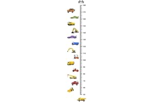 AirheadStorm Height Growth Chart Wall Sticker for Kids' Room – Car-Themed Vinyl Decal Set, 29 x 148 cm, Self-Adhesive & Remov
