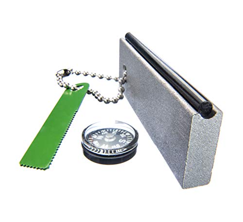 SE Waterproof Magnesium Firestarter Kit - Compact 2-in-1 Fire Starter with Flint, Serrated Striker, and Detachable Chain for Camping, Hiking, Survival, and Emergency Preparedness FS374