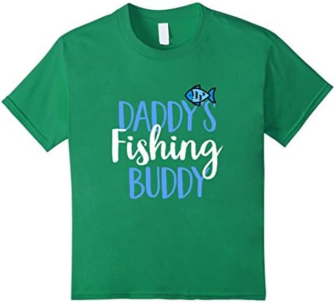 unisex-child Daddy's Fishing Buddy Cute Fish Lover Fisherman Bait T-Shirt 4 Kelly Green