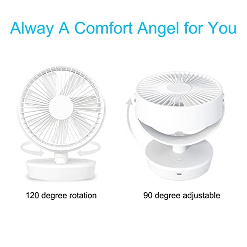 Oscillating Desk Fan, 6 inches 11 Speeds USB Powered Quiet Desktop Cooling Table Fan for Office Home Bedroom Dorm Baby Patios Outdoor