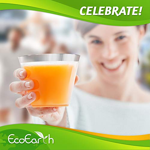 EcoEarth Silver Plates & Plastic Silverware & Gold Cups, Disposable Dinnerware 150 Pieces Includes: 25 Dinner Plates, 25 Dessert Plates, 25 Tumblers, 25 Forks, 25 Knives, 25 Spoons - Thumbnail 6