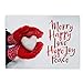 Red Mittens Heart Christmas Cards / 25 Winter Snow Holiday Cards With White Envelopes Pack / 5'' x 7'' Card Folded With Interior Verse/Made In The USA