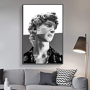 Floating Framed Canvas Wall Art for Living Room, Bedroom Statue Canvas Prints for Home Decoration Ready to Hang - 16x24 inches