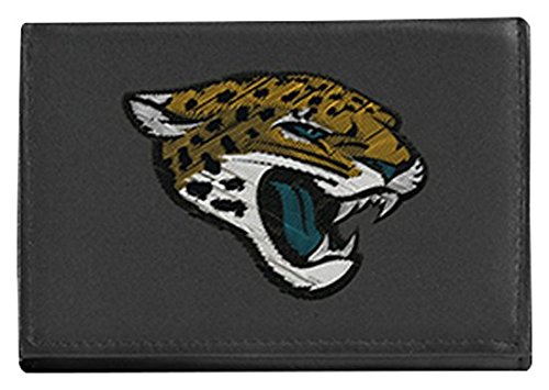 Rico Industries NFL Jacksonville Jaguars Embroidered Genuine Cowhide Leather Trifold Wallet