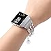 fastgo Compatible for Fitbit Ionic Bracelet Bands, Replacement Band Feminine Handmade Artificial Bling Wristband for Women (White)