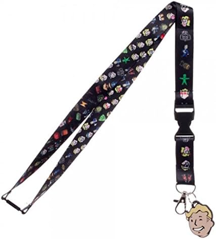 New Fallout Blue Vault Boy Lanyard Key Holder Necklace Unisex
