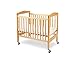 LA Baby Compact Non-Folding Wooden Window Crib, Natural