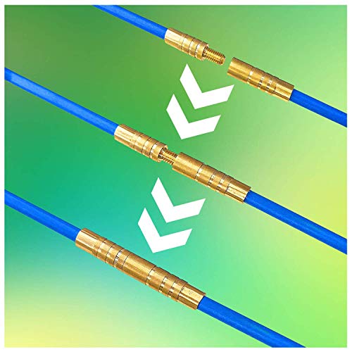 image for SETROVIC 50' Fiberglass Fish Tape Running Wire Cable Rods Coaxial Elec