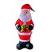 GOOSH 6 Foot Inflatable Santa Christmas Inflatable Santa Claus Holding a Gift Present LED Lights Indoor Outdoor Yard Lawn Decoration - Cute Fun Xmas Holiday Blow Up Party Display