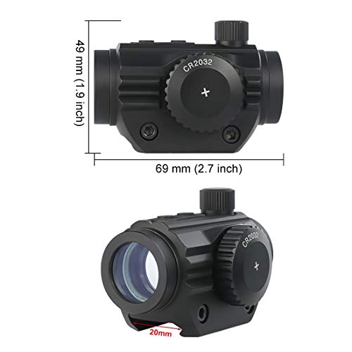 Twod 1x22mm 5 MOA Red Green Dot Sight,Reflex Holographic Tactical Scope Dual Color Illuminated Compact Micro Red/Green Reticle with Circle Dot Micro Rifle Scope Fits 21mm Picatinny Rail Mount - Thumbnail 4