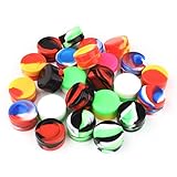 CEOKS 24pcs Non-Stick 5ml Silicone Container Jars Oil Wax Multi-Color Kitchen Storage Rubber Container (24)