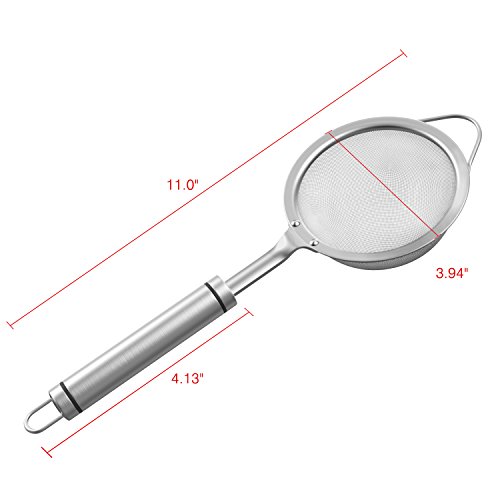 Nuovoware Mesh Strainer, 4 Inch Premium Stainless Steel Fine Mesh Food