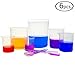 DEPEPE 6pcs Clear Plastic Beakers 1000ml 500ml 250ml 150ml 100ml 50ml with 20pcs 1ml Pipettes