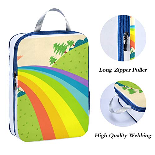 Rainbow Lanscape 3 Set Packing Cubes,2 Various Sizes Travel Luggage Packing Organizers(j)