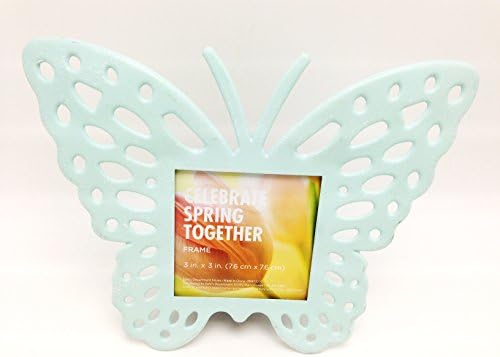 Celebrate Spring Together Butterfly Blue Metal Photo Frame 3" x 3"