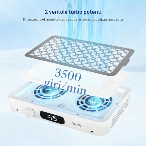 120W Professional Nail Vacuum Cleaner, 7000RPM Nail Vacuum Cleaner with Filter Paper, Dual Suction Power, Adjustable, Powerful Nail Extractor for Salon and Home