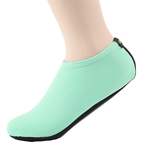 WOWFOOT Water Shoes For Women Men's Aquatic Socks Flexible Fitness Pool (4. XL(W:9.5-10.5, M:8.5-9.5), Mint) - Thumbnail 7