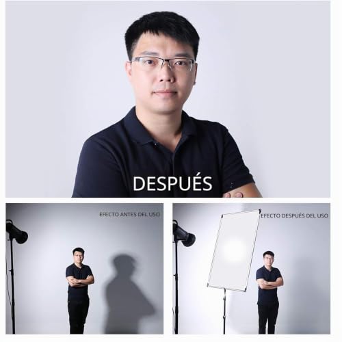 AMBITFUL 60 x 90 cm, Sun Scrim Large 5 in 1 Black Silver Gold White Diffuser Reflector Aluminium Alloy Frame for Photography